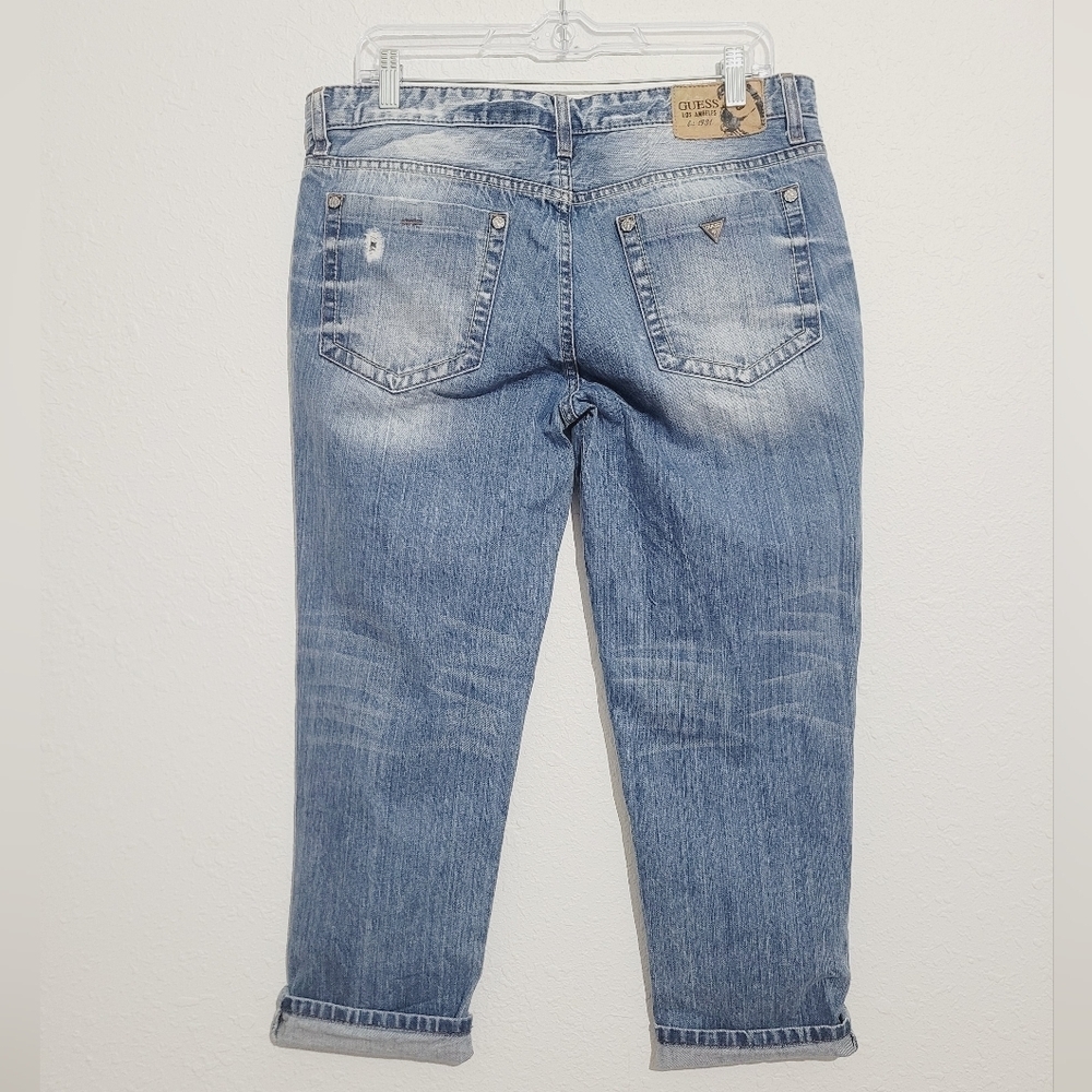 Y2K GUESS Jeans Boyfriend Distressed Button Fly 100% Cotton Denim Jeans Size 30